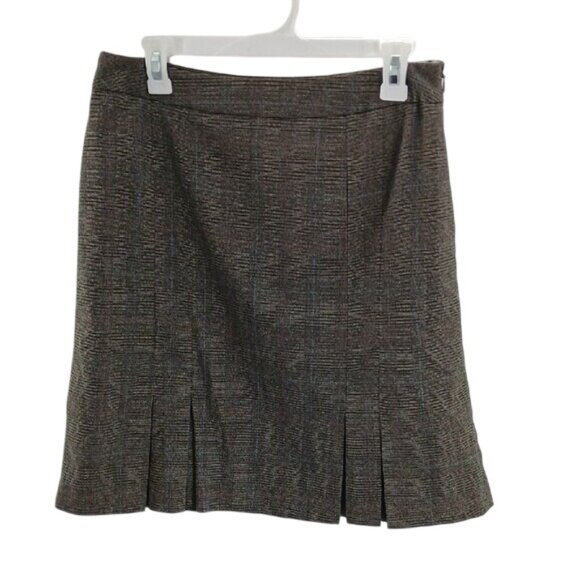 Apt. 9 Dresses & Skirts - Apt. 9 Skirt Womens Size 10 Brown Plaid Pleated A Line Classic Knee Length
